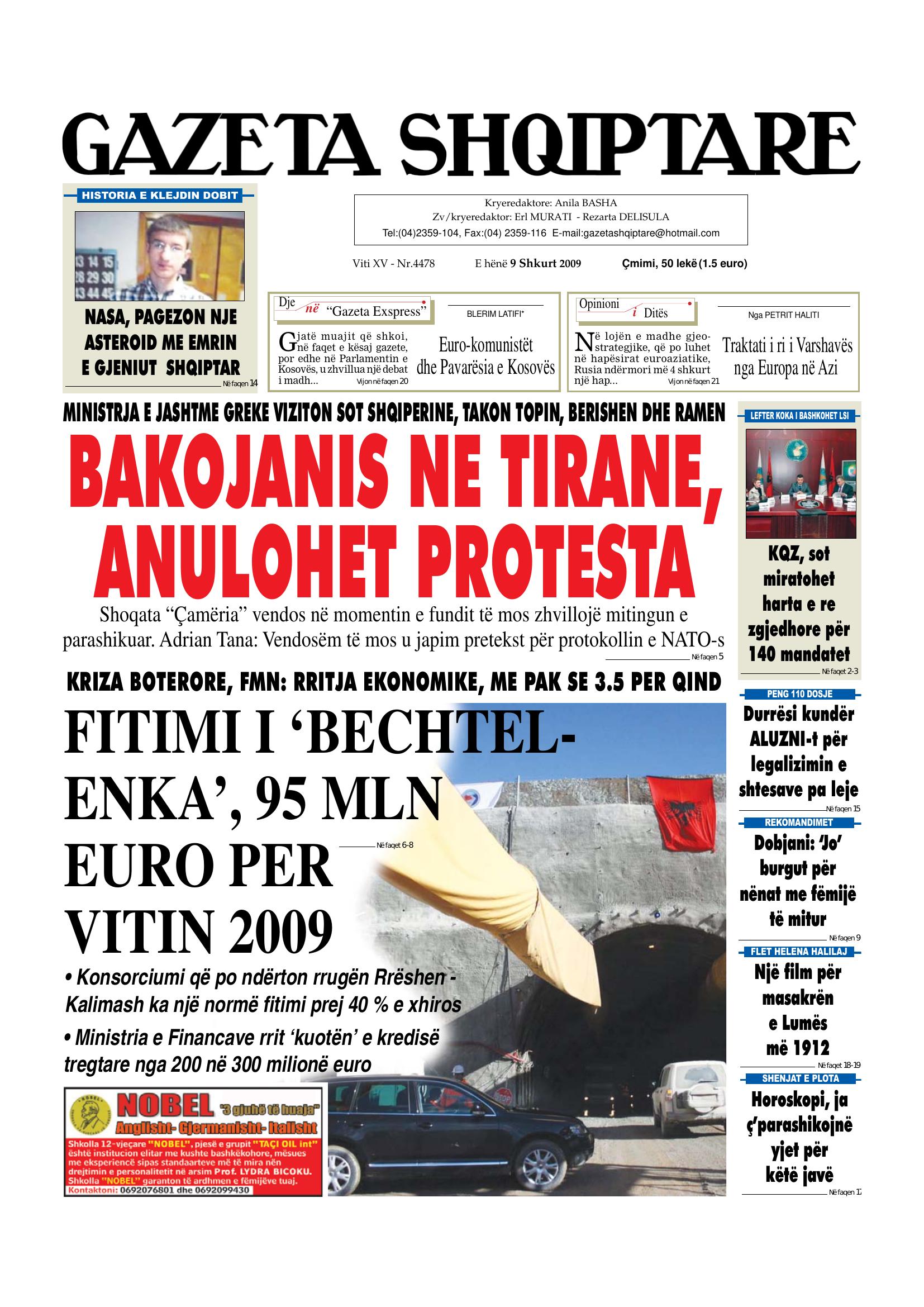 Gazeta Shqiptare 2009-02-09